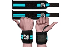 BRANCE Heavy Duty Professional Standard Power Weight Lifting Wrist Wraps - Supports Gym Training Fist Straps - Sold as Pair & One Size Fits All