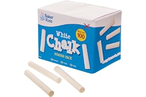 Baker Ross FX912 Stötfångare med vit krita - 100-pack, krita för pyssel för barn