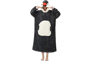 Xinlong Manta Sudadera Larga Oversize con Mangas y Capucha Panda Manta Portátil Sofá Unisex Animales para Hombre Mujer Talla única