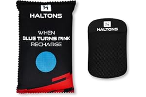 Haltons 350g Reusable Car Dehumidifier Bag with Indicator & Anti-Slip Pad – Silica Gel Car Moisture Absorber, Ideal Dehumidifier Bags for Cars, Closets–18x11x3.5cm for Condensation Control- 1Pk