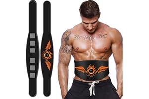 LEMENG EMS Muscle Stimulator, Abs Trainer Abdominal Muscle Toner Electronic Toning Belts Workout Home Fitness Device with USB Rechargeable for Abdomen Arm Leg Men and Women