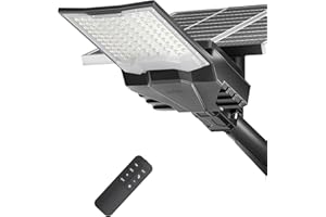 Gefolly SL-9000W Lampione Solare LED Esterno, Led Lampioni da esterni con Telecomando, 6500K Luz de Seguridad Jardín, IP67 Impermeabili Lampioni per Cortile, Giardino
