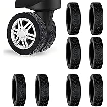 EOYVAIL 8er Set Koffer-Radabdeckungen - Schutzhüllen Aus Silikon Für Leise Reiseräder