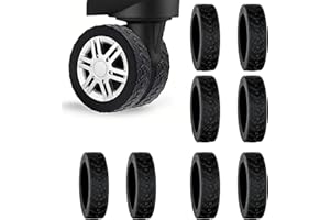 INCNMAD Funda Protectora para Ruedas de Equipaje 8 Pcs Negro Fundas Ruedas Maletas,Protector de Ruedas de Reducción de Ruido Antipolvo y Arañazos