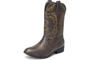 DREAM PAIRS Kids Cowgirl Cowboy Western Boots Girls Mid Calf Riding Shoes Little Kid/Big Kid