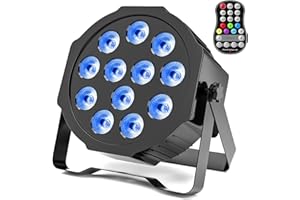 ZonQoonz RGBW Akku Bühnenlicht, 24 W Wiederaufladbare Par Licht mit Funktion Timer und 7 Beleuchtung Modi, 8 CH Akku Strahler Outdoor für Hochzeit Bar DJ Show Disco