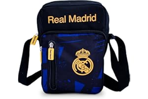 Hy-Pro Sac latéral sous licence officielle Real Madrid CF – Produit léger, avec blason et couleurs du Real Madrid, pour enfants et adultes, excellente idée cadeau de football