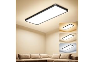 ‎UWITHM Deckenlampe LED Deckenleuchte Flach, 58x22x2.9 CM LED Panel 32W 2900LM 3000K/4000K/6500K IP44 Küchenlampe Decke, Lampen Deckenlampen Lang für Wohnzimmer Schlafzimmer Küche Badezimmer Flur, Schwarz