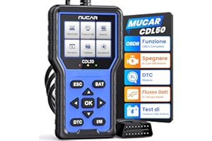 mucar CDL50 OBD2 Auto Diagnostica Diagnosi Auto Strumento di scansione diagnostica dei guasti del Motore per Auto Conforme al protocollo OBD II