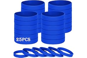 HONTIUS 8'' Braccialetti In Gomma, 25 Pezzi Braccialetti In Silicone, Blu Vuoto Elastici di Gomma per Uomo Donna Scuola Insegnante Squadra Festa