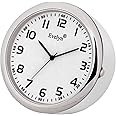 Evelyn Metal Silent Table Analog Alarm Clock No Ticking, Beep Sounds, Small Desk Clock(White), 45m