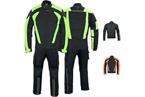‎BULLDT BULLDT Herren Motorradkombi Motorradanzug mit CE-Protektoren - Winddicht leicht 2-teiler kurze Motorradjacke & Cargo Motorradhosen Set - aus 4 Schichten Abnehmbar Thermofutter - insgesamt 9 Taschen