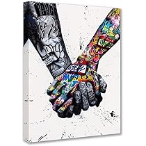 Impression Sur Toile Colorée Représentant Le Singe Dj Banksy-119 X 81