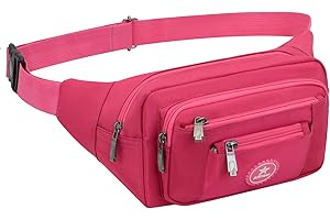 ARIINEER Wodoodporne nerki i saszetki Plus rozmiar do uprawiania sportu Piesze wycieczki Torba podróżna z dużą talią Turystyka Sportowa nerka Duża nerka dla kobiet mężczyzn (Różany Czerwony)