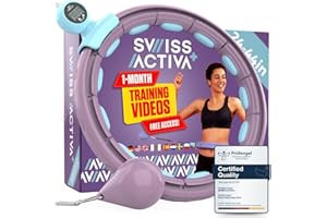 Swiss Activa+ Infinity Hoop with Weight Ball – 60-112 cm Smart Hula Hoop that Never Falls – Infinity Hoop – Fitness Hula Hoop – Fitness Hoop Hula Hoop with Ball –Smart Hoola Hoop