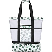 Strandtasche Groß mit Kühlfach Reißverschluss Sommer Tasche für Strand Urlaub Reise Picknick Shopper von Bertasche (Grün…