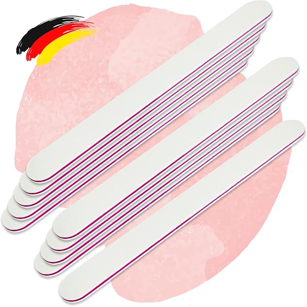 10er Pack Nagelfeilen Für Kunstnägel – Gerade Profifeile, Körnung 100/180, Weiß