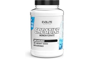 Evolite Nutrition Creatin Monohydrat 1000g - Flavour Kreatin Pulver - Creatine Monohydrate Pulver wie Pre Workout Booster - Kreatin Monohydrat - Geschmackspulver ohne Kalorien mit Taurin