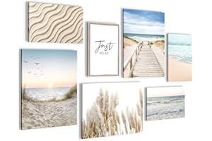 NOVART Tableaux - PRÊT À ÊTRE ACCROCHÉ - Tableau decoration murale - Mer Salon Chambre - N004871a