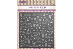 NELLIE’S CHOICE Nellie's Choice Classeur de Gaufrage 3D-Choses de Bébé 15 x 15 cm-Matériel pour Scrapbooking, Cartes, DIY et Bricolage, Plusieurs Couleurs, 150x150mm