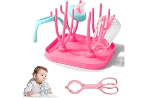 FANWINKJ Séchoir à biberons avec Pince à Bouteille, Base antidérapante et Design élégant - Idéal pour Les Bouteilles, Les gobelets et, hygiénique, Peu encombrant, Facile d'entretien