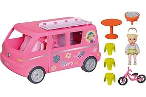 BABY born, Pojazd dla lalek, rozkładana przyczepa kempingowa, do lalek BABY Born Minis z 6 akcesoriami i lalką, 906095, Zapf Creation