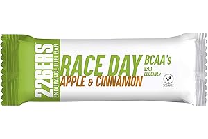 226ERS Race Day Bars, Barrita Energética Veganas, Energy Bars Sin Gluten, Manzana y Canela - 1 barra x 40 g
