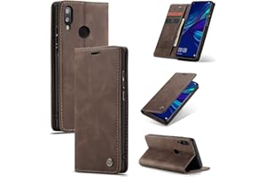 Cracedily Handyhülle für Huawei P Smart 2019 / Honor 10 Lite Hülle, Klapphülle Premium Lederhülle Klappbar Flip Case Tasche Magnet Kartenfach Standfunktion Klapphülle Schutzhülle, Kaffee