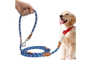 PETCOOZ Dog Training Lead, 3 M Adjustable Double Ended Dog Lead, Reflective Recall Lead for Medium Large Dogs (15-60 kg), Hand free Dog Leash, Stop Pulling Control Lead, 200kg Extreme Force, Dark Blue