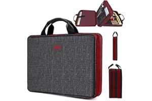 ZINZ Rozszerzana 15,6 cali Pokrowiec na Laptopa, Torba na Laptopa Kompatybilna z MacBook Pro 15/16 i 15,6 cala HP Lenovo Acer Asus Dell, Wodoszczelna Aeczka z Przegrodą na Akcesoria do Laptopa,Czarny czerwony