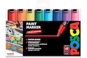 Posca PC-8K - Markery artystyczne - 8 mm końcówka dłuta - zestaw niezbędnych odcieni 20 cm pudełko prezentowe
