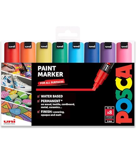 Lot De 3 Marqueurs Peinture À Pointe Large Mop'R,Pc 17K,Pc 8K Encre Noire[J3888