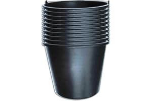 Wohnkult Stella Lot de 10 seaux pour chantier de construction Noir (20 l)