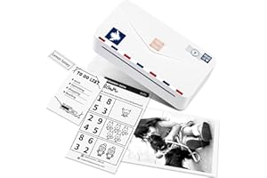 Phomemo M04AS 110mm Mini Drucker - Taschendrucker 300DPI Tragbarer Thermodrucker für Handy Bluetooth, 15/53/80/110mm Druckbreite, Kompatibel mit iOS & Android, für Dokumente, Porto, Etiketten (Weiß)