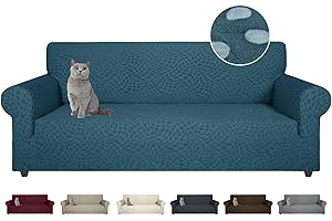 CHELZEN Latest Water Repellent Sofa Covers 3 Seater Super Stretch Couch Cover for Dogs Pets Non-Slip Sofa Slipcover Furniture Protector for Living Room (Teal, 3 Seater)