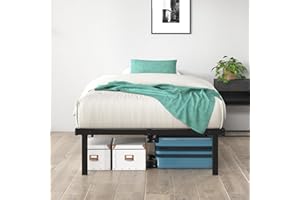 Zinus Caleb Somier 90 x 190 - Altura 35 cm - Base Cama Individual en Acero - Láminas de Metal - Montaje Fácil- Espacio de Almacenamiento - Negro