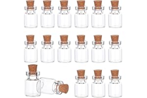 PH PANDAHALL PandaHall 20 Stück Mini Glasfläschchen mit Korkverschluss Kleine Glasflaschen Mini Flasche Fläschchen mit Korken 22x15mm