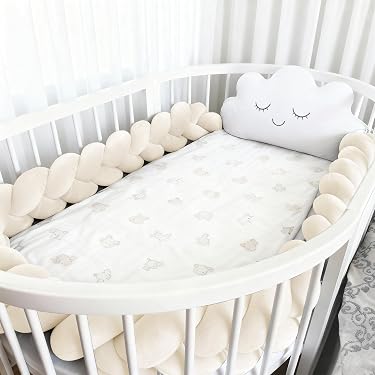 Coussin Barrière De Lit Tissé à La Main - Coton Et Velours - Longueur 300 Cm - Protection Anti-choc Pour Enfants - 7