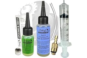 Kit d'entretien de service Fantic26 pour Rohloff Oil of Speedhub 500/14 - Moyeu de transmission de vélo + tuyau de raccordement + vis de vidange M6 + seringue XL de 60 ml