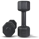 ARTINO 1Kg Pair Hexa PVC Dumbbells Set For Home Gym, Exercise & Fitness Dumbbell (Black) Fixed Weight Dumbbell (1Kg X 2PCS)