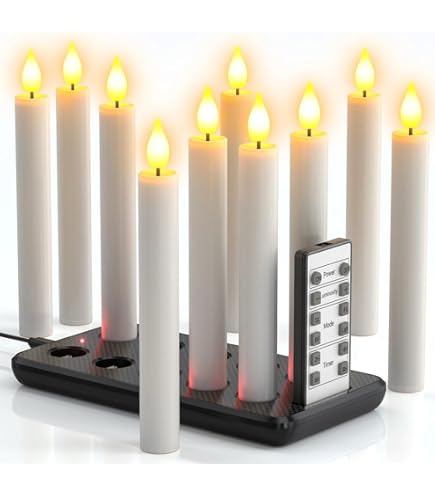 PChero Led-theelichtjes, oplaadbaar met timer, afstandsbediening, 12 stuks, elektrisch, flikkerende vlamloze kaarsen met batterij en timerfunctie