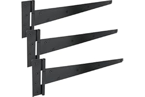 IRONTITE® 3 Pack Black T Hinges 400mm (16"), Gate Hinges for Wooden Gates Or Garden Shed Hinges, These Garden Gate Hinges are Black Coated for Lasting Weather Protection