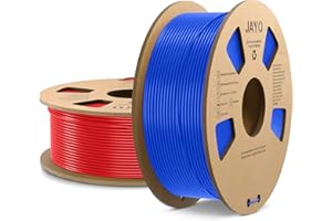 PETG Filament 1.75mm, JAYO Filament PETG pour Imprimante 3D, Neatly Wound Filament, Précision dimensionnelle +/- 0.02mm, Bobine de 1.1 kg(2.42 LBS), 2 Packs, PETG Bleu+Rouge