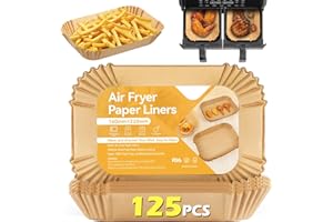 COYIWA 125PCS Air Fryer Liners, Air Fryer Liners for Ninja Dual, Tower, Salter and Other Dual Zone Air Fryers, Ninja Air Fryer Accessories for AF300UK AF400UK, Air Fryer Disposable Paper Liners
