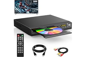 TOJOCK HDMI DVD Player | Unterstützt 1080P, USB, CD | Regionenfreier DVD Spieler für Fernseher | Mit HDMI-Kabel, RCA-Kabel und Fernsteuerung