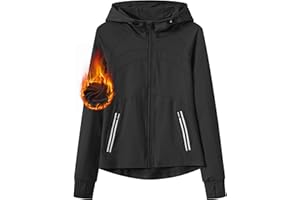 MoFiz Giacca Sportiva Donna con Cappuccio Giacca Leggera Felpa da Corsa in Micropile Giacca da Escursionismo con Cerniera