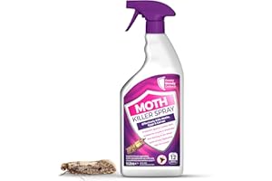 READY STEADY GRO Moth Killer Spray | 1 Litre | Effective Moth Repellent for Carpets, Clothes, Wardrobes & More | Low Odour & Non-Staining Formula | Kills Moths on Contact | Protects Against Infestations | Easy to Use