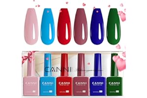 CANNI Smalto Semipermanente per Unghie, 6 Colori Gel Polish Nail Gel UV Soak off Diy Manicure Nail Art 2316
