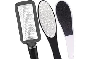 XIAGQINYUN Foot Files Stainless Steel Pedicure and Dual Sided Foot File Hard Skin Remover Professional Foot Care Tool for Hard Skin and Dry Cracked Feet Scraper - 3pcs/Set