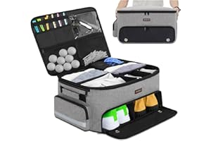 CYUREAY Golf-Kofferraum-Organizer für Auto, 2-lagiger Golf-Spind mit separatem belüftetem Schuhfach, Grauer Golf-Auto-Organizer für Golf-Zubehör, Golf-Auto-Aufbewahrung für Herren